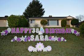 Happy Birthday Yard Sign Display With Name Age Yard Announcements Birthday Yard Signs Happy Birthday Yard Signs Birthday Lawn Signs