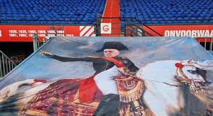 Door de overwinning gaat feyenoord europa in; Banner In The Stands At Feyenoord Fc Utrecht Today Eredivisie Play Off Celebrating The Last Ever Game As A Club Manager For Dick Advocaat Over A 40 Year Career In Charge Advocaat