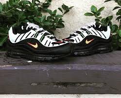 Nike Air Max 98 Black Neon Volt In 2020 Nike Air Max Nike Black Neon