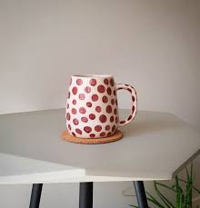 Seramik Benekli Kupa Her Tarza Uygun El Yapimi Sik Ve Kullanislidir Ceramic Cup Mug Home Design Tableware Mugs Glassware