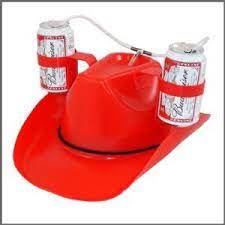 Can Holder Cowboy Hat Drinking Beer Red Solo Cup Bbq Party