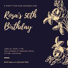 Maybe you would like to learn more about one of these? Free Printable Custom 50th Birthday Invitation Templates Canva