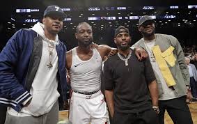 Chris paul recently told mark medina of usa today that he was well aware of what would take place in terms of the bodies of nba players when given such a short time to recover from the previous season. Lebron Carmelo Chris Paul Courtside For Wade S Last Game