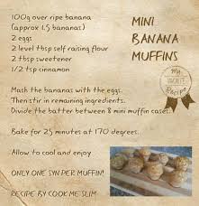 Mini Banana Muffins Slimming World 1 Syn Each Slimming World Recipes Syn Free Slimming World Puddings Slimming World Breakfast