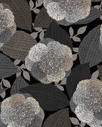 Dolce Vita Nightfall Flowers Flower Art Quilt Fabric Big Blooms