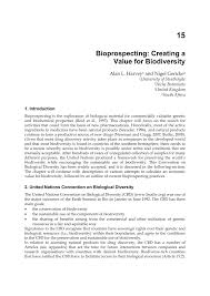 Pdf Bioprospecting Creating A Value For Biodiversity