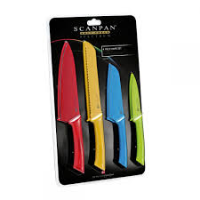 A quality knife set will give you years of culinary enjoyment. Scanpan Spectrum Knife Set Coloured 4 Piece Chef Knife Scanpan Knife Sets