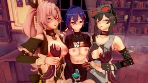 【Zenless Zone Zero harem sex】Belle,Nicole Demara,Grace Howard,Anby Demara  3D Hentai Animation.
