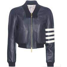 Thom Browne Leather Bomber Jacket Leather Bomber Jacket Blue Bomber Jacket Thom Browne Leather