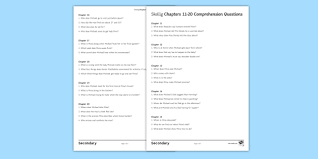Skellig Chapters 11 20 Comprehension Questions