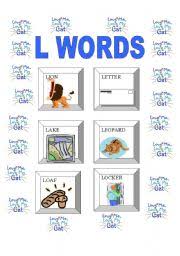Important words that begin with the letter l. English Worksheets Alphabet L Words