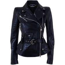 Alexander Mcqueen 249385 Black Leather Kn13pc01 Black Leather Studded Leather Jacket Jackets