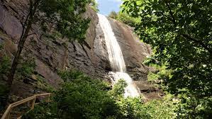 The Short And Sweet Hickory Nut Falls Trail Leads To The Second Tallest Waterfall In North Carolina North Carolina Waterfalls Chimney Rock State Park Waterfall