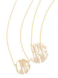 Small Tortoise Color With Gold Chain Acrylic Monogram Necklace Monogram Necklace Monogram