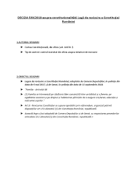 Constitutia rom niei din 21 noiembrie romaniei din 21 noiembrie 1991. Decizia 539 2108 Docx