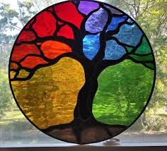 Tree Of Life Stained Glass Panel Etsy In 2020 Stained Glass Diy Faux Stained Glass Stained Glass Paint