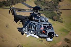 The helicopter has been developed in the military h225m version and in a civil ec 225 version. H225m Heavy Airbus
