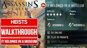 Über 7 millionen englischsprachige bücher. Assassin S Creed Unity It Belongs In A Museum Heists Missions No Commentary 1080p 60fps Youtube