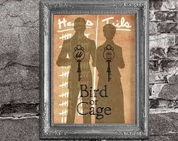 Bioshock Bird Or Cage Bioshock Lutece Twins Heads Or Tails Bird Or Cage Bioshock Infinite Inspired Movie Poster Art Bioshock Movie Poster Art Poster Art