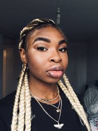Blonde Braids On Dark Skin Officialsheba On Instagram Blonde Braids Cool Hair Color Cool Hairstyles