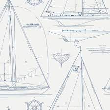 Chesapeake Novelty Navy Line On White Conversationals Wallcovering Products Ralph Lauren Ho Bathroom Wallpaper Navy Boat Wallpaper Nautical Wallpaper