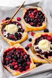 The ice cream should turn a lovely pink colour. Mixed Berry Puff Pastry Tarts Veronika S Kitchen