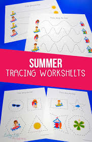 summer tracing worksheets