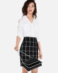 Black And White Plaid Pencil Skirt High Waisted Plaid Pencil Skirt Express Business Casual Outfits For Women Plaid Pencil Skirt Dressy Outfits