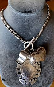 Vintage Ralph Lauren Curb Chain Necklace With Giant Sterling Watch Fob With Initials Jb Vintage Sterl Sterling Silver Necklaces Chain Necklace Silver Bracelet