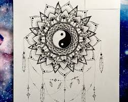 Tatuajes yin yang yin yang tattoos henna mehndi mehndi tattoo mandala tattoo mandala art oriental fashion oriental style jacobean embroidery. Items Similar To Original A4 Yin Yang Mandala On Etsy Ying Yang Tattoo Mandala Tattoo Tattoos