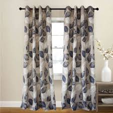 Navy Blue White Leaf Pattern Drapes Blackout Curtains For Sale Leaf Curtains Window Curtains Living Room Baby Room Curtains