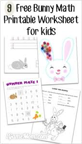 9 Free Bunny Math Printable Worksheets For Kids Easter Math Worksheets Kids Worksheets Printables Printable Activities For Kids