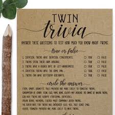 Related quizzes can be found here: Twin Trivia Baby Shower Game Twin Trivia Etsy