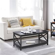 Modern & contemporary coffee tables. Yaheetech Modern X Design Coffee Table Black Cocktail Table With Storage Shelf For Living Room Wood Vintage Accent Furniture Table Black Walmart Com Walmart Com