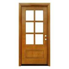 Steves Sons 36 In X 80 In Craftsman Savannah 6 Lite Left Hand Inswing Autumn Wheat Mahogany Wood Prehung Front Door M6410 06 Ct 4ilh The Home Depot Entry Doors Wood Entry Doors Wood
