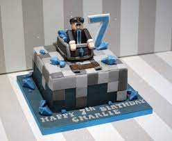 How to make a minecraft themed birthday cake? Diamond Minecraft 7th Birthday Cake Bakealous