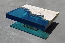 caribbean sea glass waterfall table
