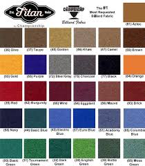 Pool Table Felt Cloth Colors