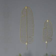 Metal wall art 187 results. Large Wire Gold Leaf Wall Art Decoration