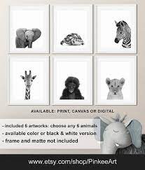 Black and white animal prints. Nursery Animal Print Art Black And White Animal Printable Art Print Monkey Print Art Nursery Animal Printable Gorilla Jungle Nursery Art Collectibles Prints Vadel Com