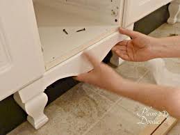 Diy Furniture Style Cabinet Attaching Vanity Skirt With Cleat Plumdoodles Com Updatingyourbathroom Home Diy Diy Furniture Furniture Styles