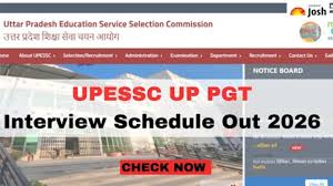 UP PGT interview schedule 2026 out: Check subject-wise schedule & download official notice