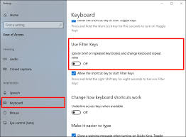Windows 10 Changing Keyboard Settings Using Filter Keys My Computer My Way