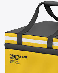 Download Leatherette Delivery Bag Mockup In Bag Sack Mockups On Yellow Images Object Mockups PSD Mockup Templates