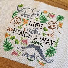 Dinosaur Modern Floral Cross Stitch Pattern Pdf Life Uh Etsy In 2021 Cross Stitch Patterns Floral Cross Stitch Funny Cross Stitch Patterns