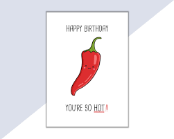 Chilli Birthday Card - Etsy