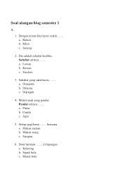 Contoh soal semester 2 paud ala model kini. Kelas 2 Soal Ulangan B Indonesia Blog Semester 1