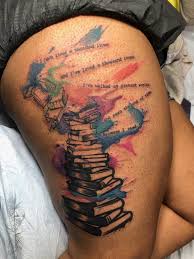And another watercolor book tattoo because we simply cannot resist. Book Tattoos