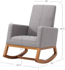 Shop for wood glider rocking chair online at target. Yoleny Rocking Chair Mid Century Accent Chair Glider Rocker With Ottoman Seat Wood Base High Back Linen Armchair Beige Nursery Furniture Home Kitchen Femsa Com