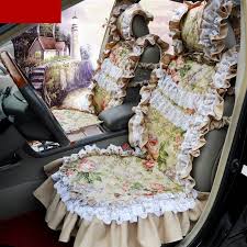 319 81 Universal Cotton Hawaiian Flower Print Lace Car Seat Cover Auto Cushion 7pcs Sets Yellow Car Seats Carseat Cover Hawaiian Flowers